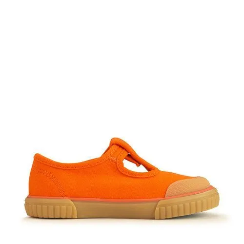 Start-Rite: Anker - Leinen-Kinderschuh mit T-Bar-Schnalle - Orange