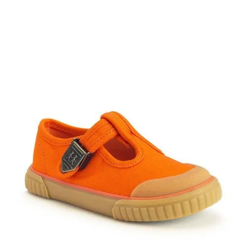 Start-Rite: Anker - Leinen-Kinderschuh mit T-Bar-Schnalle - Orange