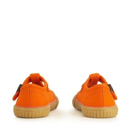 Start-Rite: Anker - Leinen-Kinderschuh mit T-Bar-Schnalle - Orange