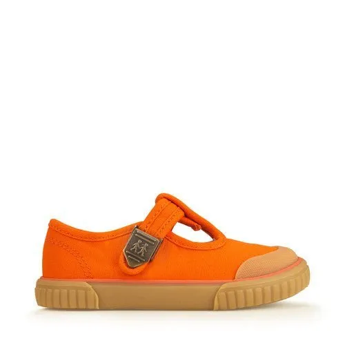 Start-Rite: Anker - Leinen-Kinderschuh mit T-Bar-Schnalle - Orange