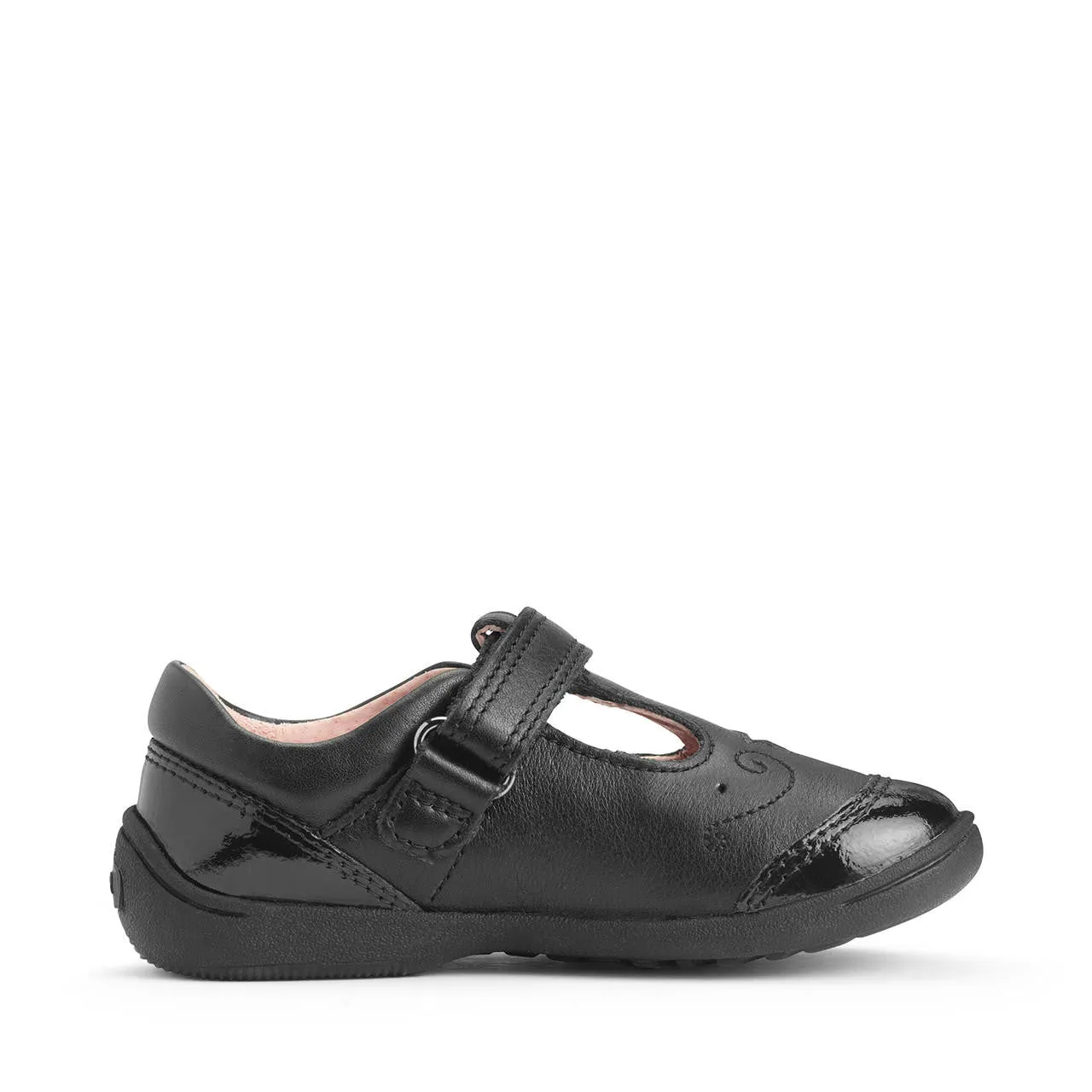 Start-Rite: Strahlende T-Bar-Schulschuhe - Schwarzes Leder / Lack