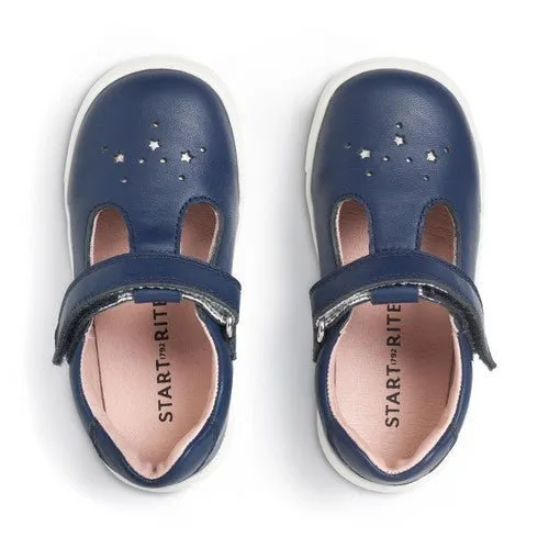 Start-Rite: Spielplatz - Marineblaues T-Bar-Schuh für Mädchen (Schmal)