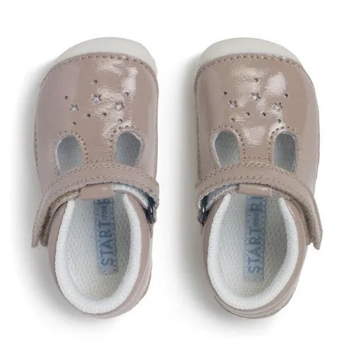 Start-Rite: Tumble - Patent-Leder Lauflernschuhe in Taubenfarbe