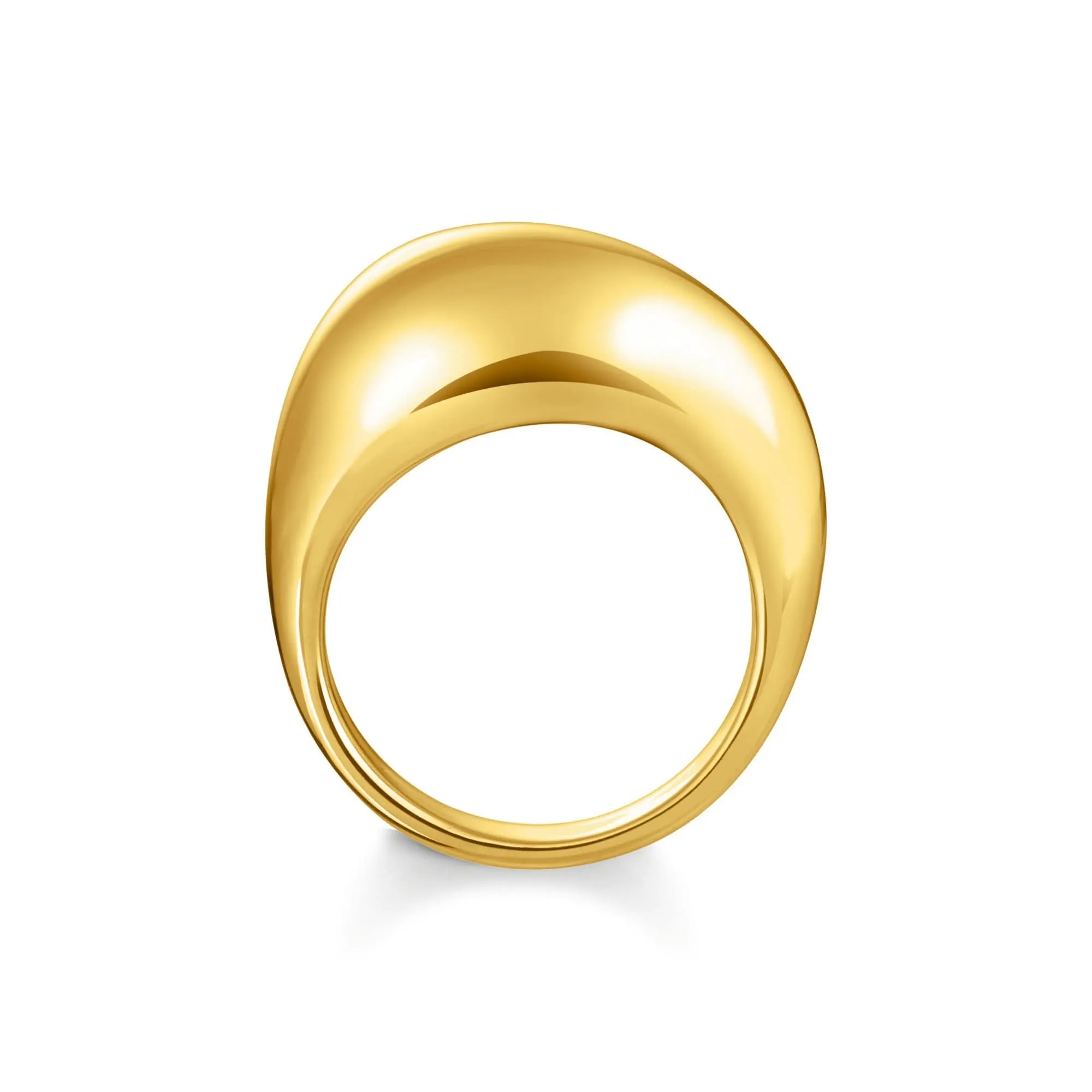 Sterling Silber Kühn Eleganz Vergoldeter Organisch Tropfenförmiger Ring TR2470-413-39 Thomas Sabo Ringe