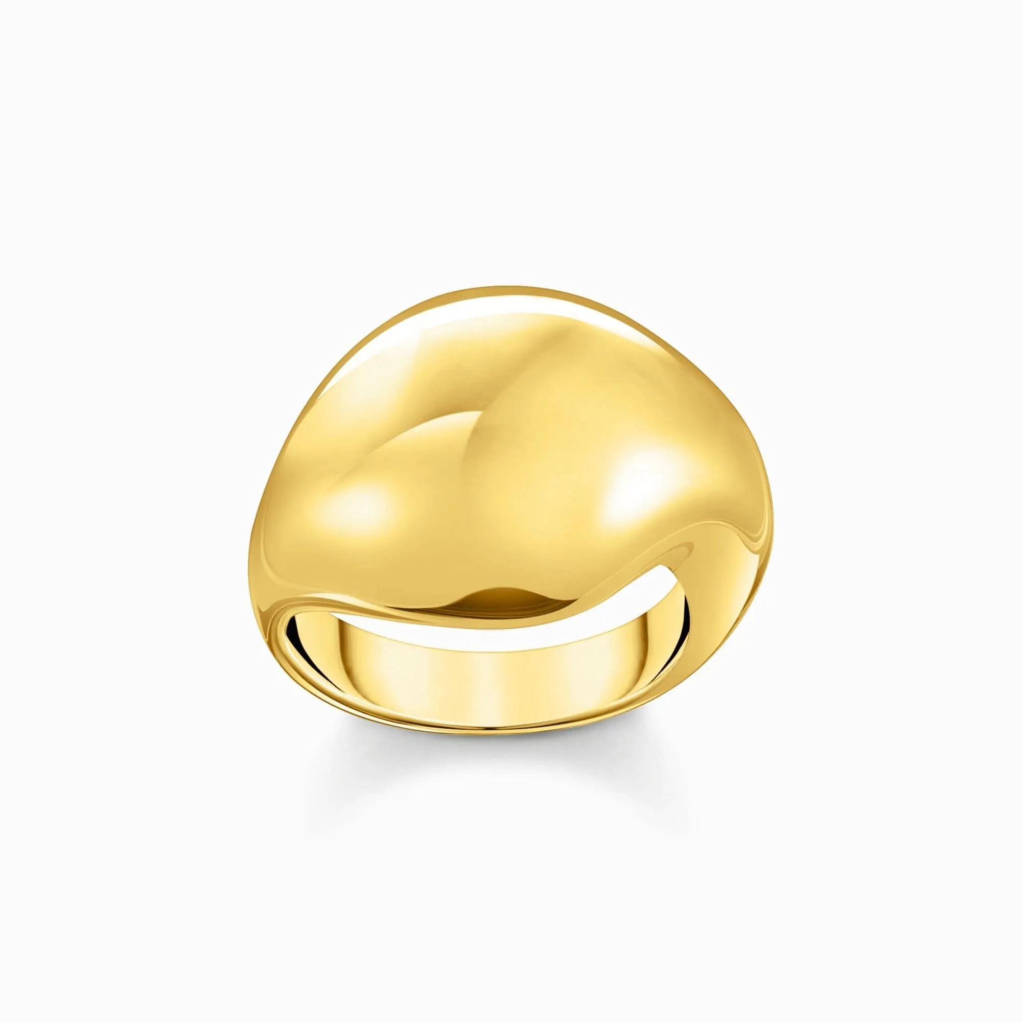 Sterling Silber Kühn Eleganz Vergoldeter Organisch Tropfenförmiger Ring TR2470-413-39 Thomas Sabo Ringe