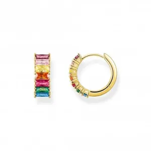 Sterling Silber vergoldete farbenfrohe Pavé-Steine Ohrringe CR667-488-7 Thomas Sabo Ohrringe