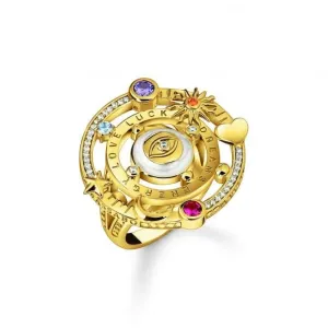 Sterling Silber vergoldetes Halbkugel- und Steinchen Cocktailring TR2445-565-7 Thomas Sabo Ringe