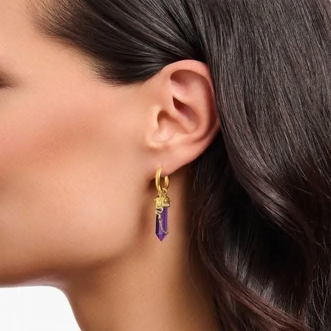 Sterling Silber vergoldete Imitat-Amethyst Ketten-Ohrringe CR722-414-13 Thomas Sabo Ohrringe