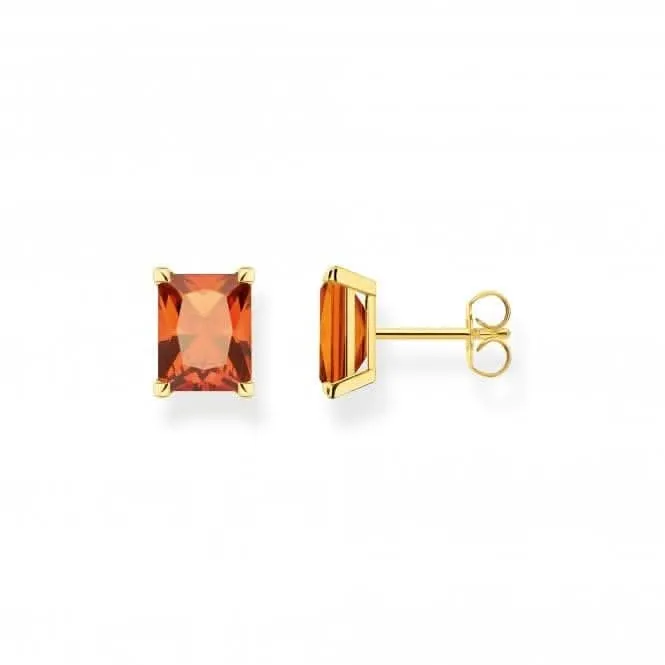 Sterling Silber vergoldete Ohrringe mit orangefarbenem Stein H2201-472-8 Thomas Sabo Ohrringe
