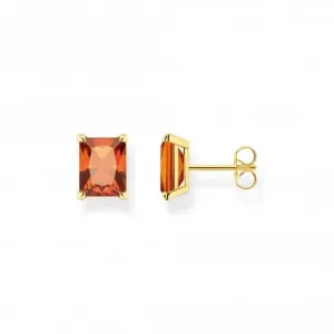 Sterling Silber vergoldete Ohrringe mit orangefarbenem Stein H2201-472-8 Thomas Sabo Ohrringe