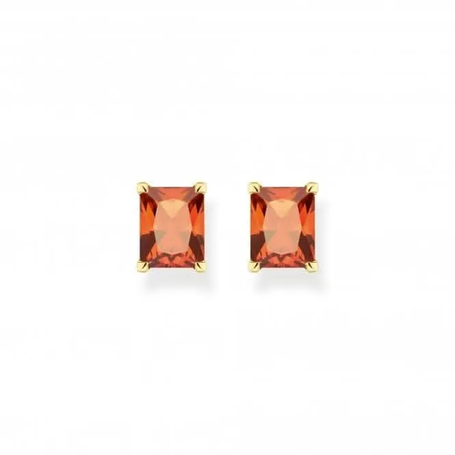Sterling Silber vergoldete Ohrringe mit orangefarbenem Stein H2201-472-8 Thomas Sabo Ohrringe