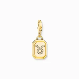 Sterling Silber Vergoldetes Zirkonia Sternzeichen Stier Anhänger 2163-414-39 Thomas Sabo Sammelbare Charms