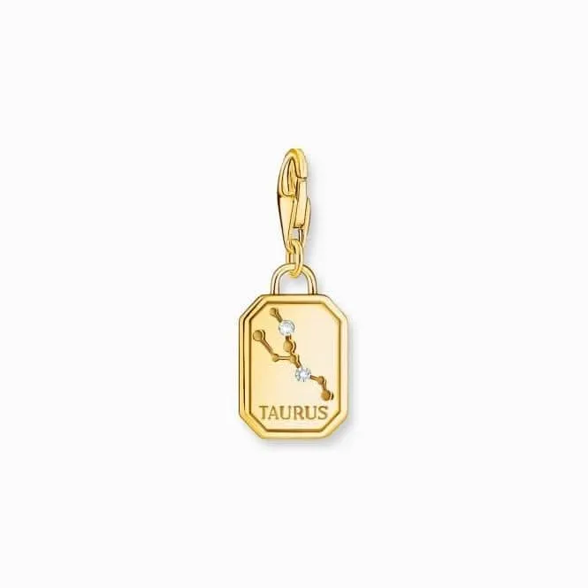 Sterling Silber Vergoldetes Zirkonia Sternzeichen Stier Anhänger 2163-414-39 Thomas Sabo Sammelbare Charms