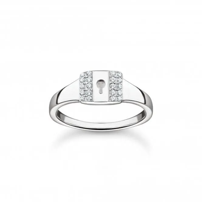 Sterling Silber Weiß Vorhängeschloss Ring TR2372-051-14 Thomas Sabo Ringe