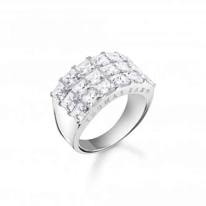 Sterling Silber Weiß Pavé-Steine Ring TR2359-051-14 Thomas Sabo Ringe