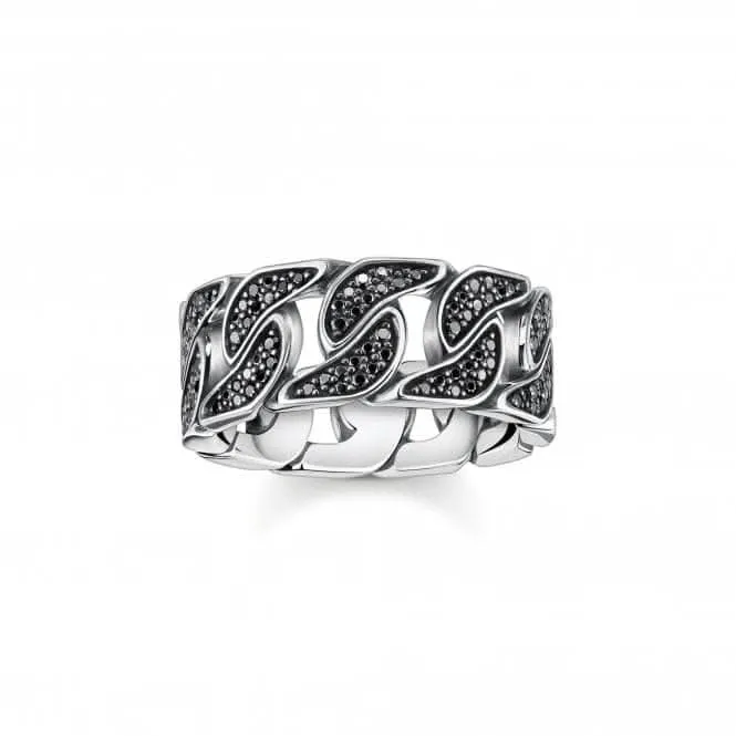 Sterling Silber Zirkonia Schwarz Verbindungsring TR1932-643-11 Thomas Sabo Ringe
