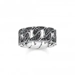 Sterling Silber Zirkonia Schwarz Verbindungsring TR1932-643-11 Thomas Sabo Ringe