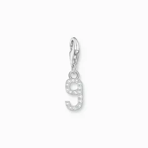 Sterling Silber Zirkonia Zahl 9 Anhänger 2133-051-21 Thomas Sabo Sammelbare Charms