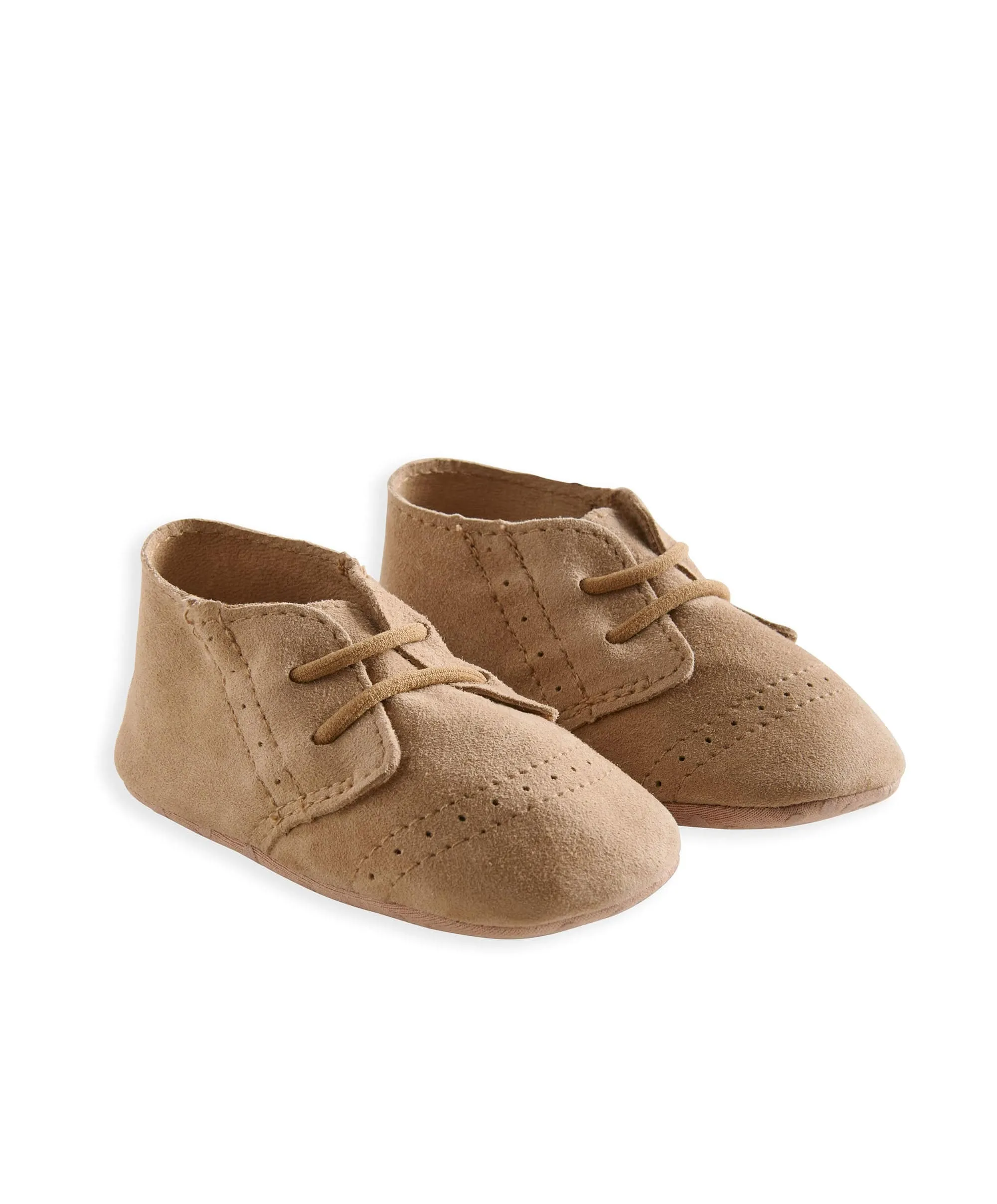 Suede Kinderwagen Schuhe - Hellbraun