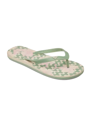 Tahiti VII Flip-Flops in Grün & Rosa