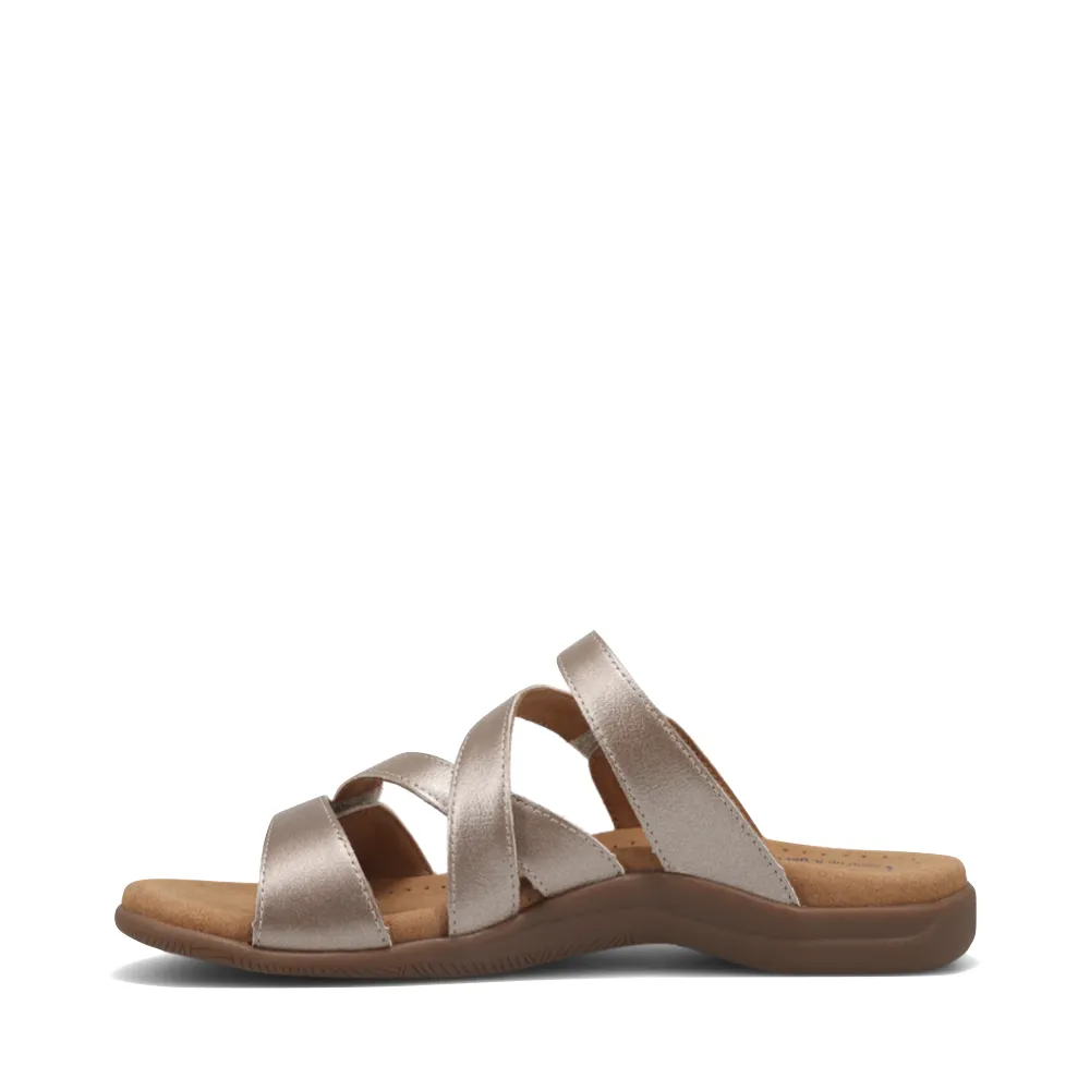 Taos Damen-Sandale mit verstellbarem Doppel-U-Riemen in Champagner