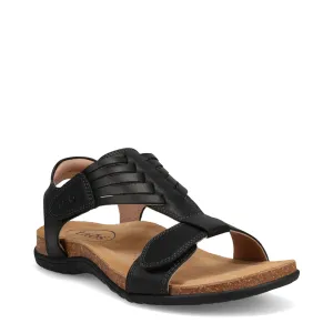 Taos Damen Wunderbar Geflochtener Ledersandalette in Schwarz