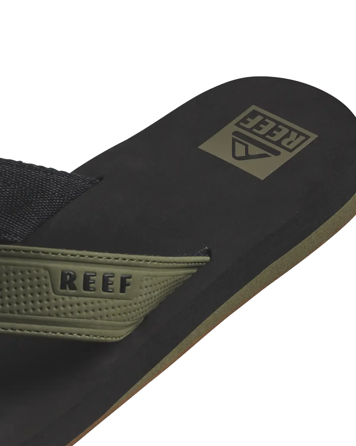 Die Layback Flip Flops in Schwarz & Olive