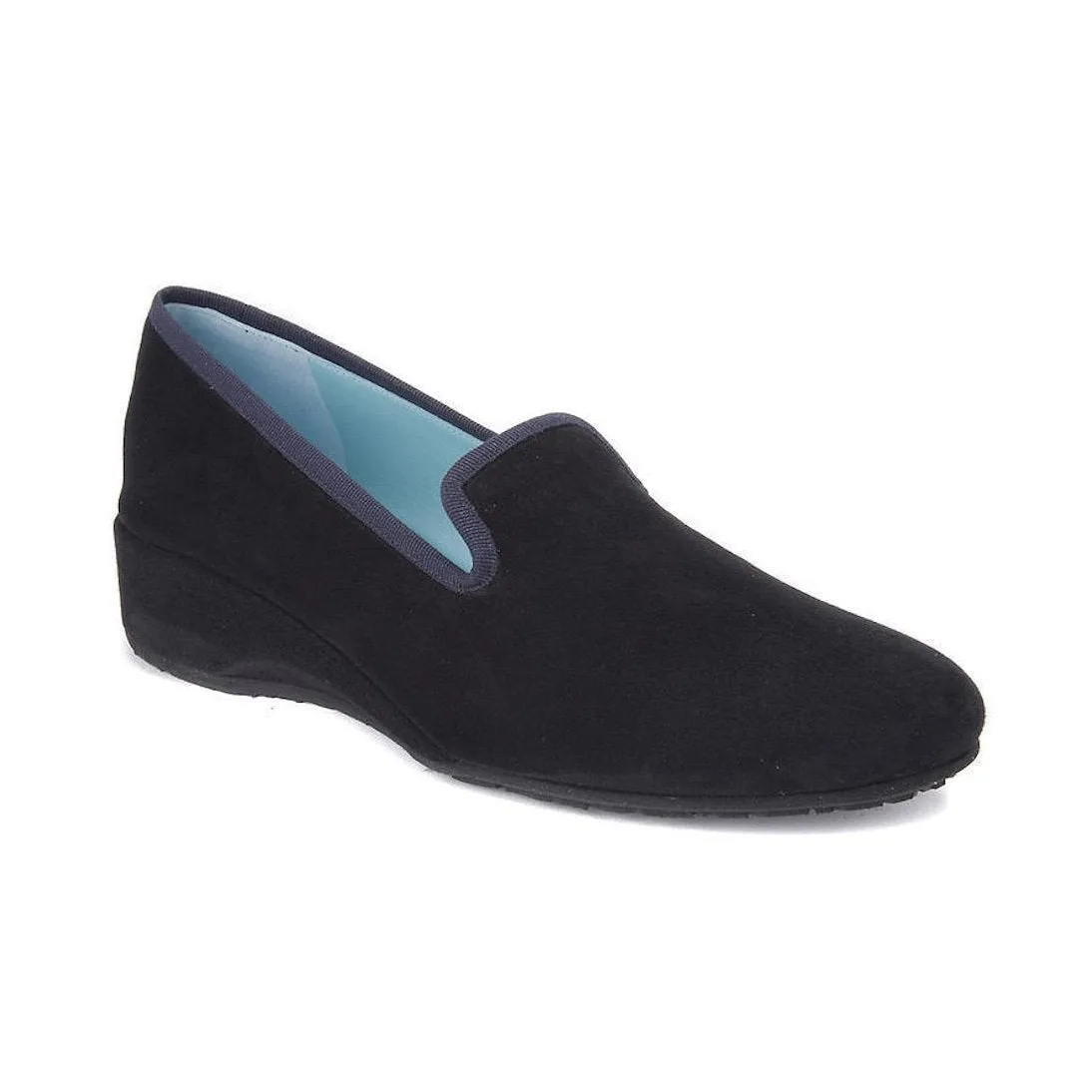 Thierry Rabotin Damen Ziggy 1440MN Schwarz Wildleder/Marineblau Besatz