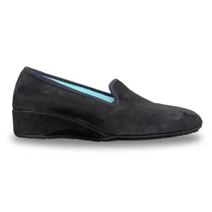 Thierry Rabotin Damen Ziggy 1440MN Schwarz Wildleder/Marineblau Besatz