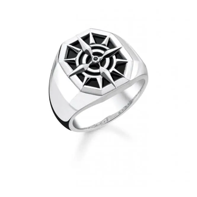 Thomas Sabo Schwarzer Kompass Siegelring TR2274-641-11 Thomas Sabo Ringe