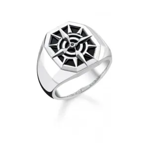 Thomas Sabo Schwarzer Kompass Siegelring TR2274-641-11 Thomas Sabo Ringe
