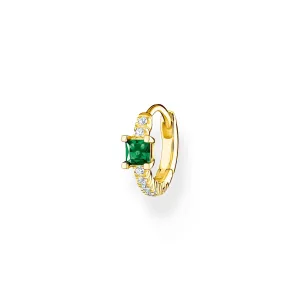 Thomas Sabo Schmuck Thomas Sabo Charm Club Vergoldetes Sterling Silber Grüner Stein Einzelner Ohrring