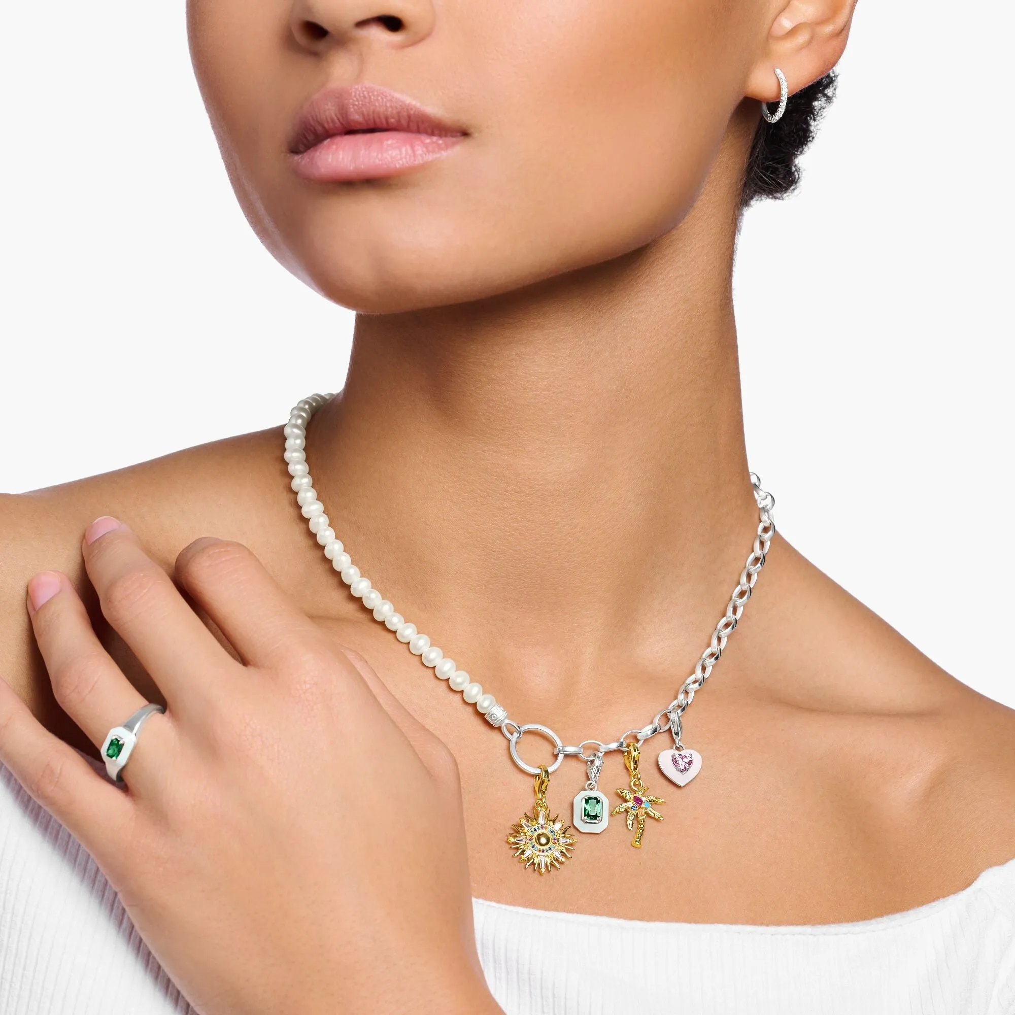 Thomas Sabo Schmuck Thomas Sabo Charm Club Vergoldetes Sterling Silber Palmen-Anhänger