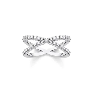 Thomas Sabo Schmuck Thomas Sabo Charm Club Sterling Silber Weiß CZ X-Form Ring