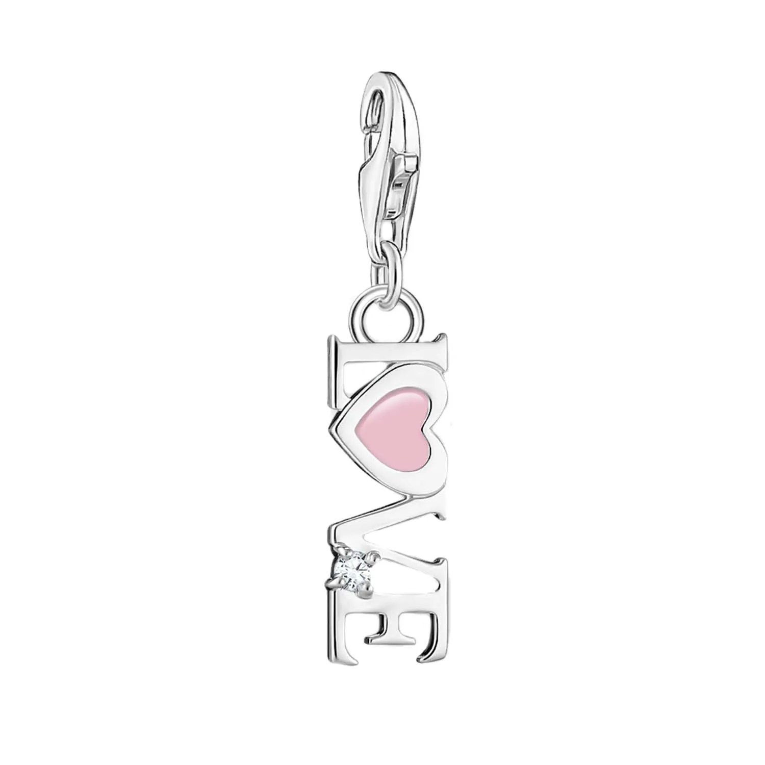 Thomas Sabo Schmuck Thomas Sabo Charmista Anhänger aus Sterlingsilber mit pinkem Liebesherz
