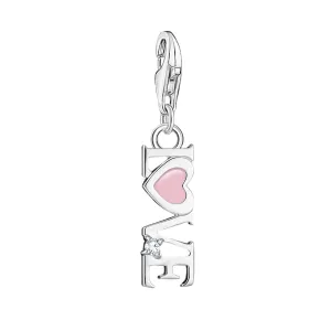 Thomas Sabo Schmuck Thomas Sabo Charmista Anhänger aus Sterlingsilber mit pinkem Liebesherz