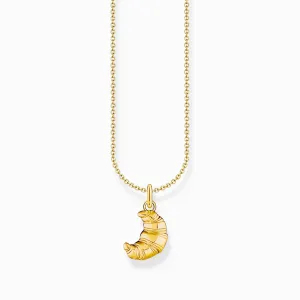 Thomas Sabo Schmuck Thomas Sabo Halskette Croissant aus Sterling Silber vergoldet