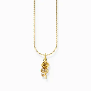 Thomas Sabo Schmuck Thomas Sabo Halskette mit vergoldeter Sterling-Silber-Rose