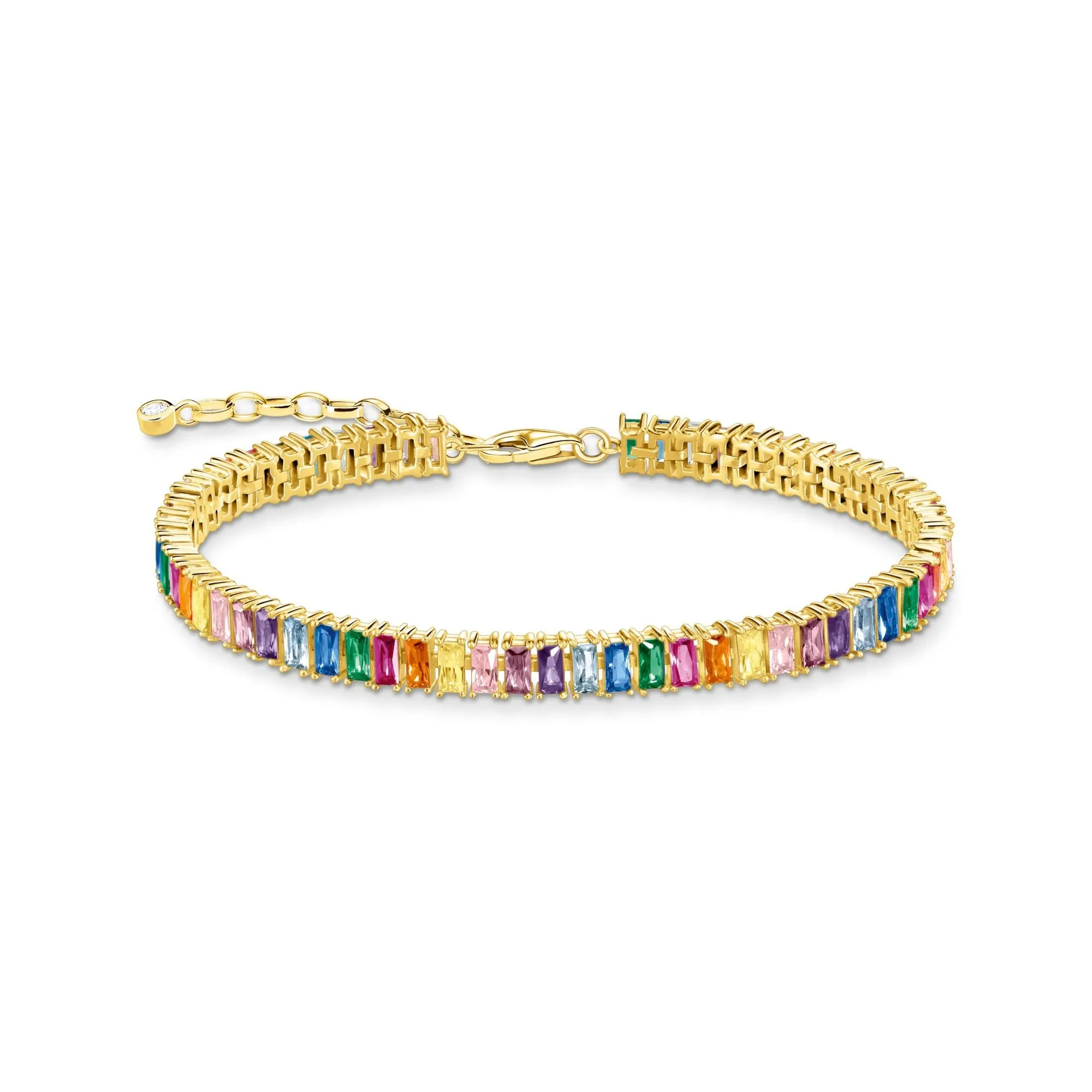 Thomas Sabo Schmuck Thomas Sabo Tennisarmband aus vergoldetem Sterlingsilber mit farbigen Steinen