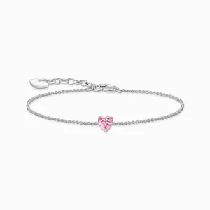 Thomas Sabo Schmuck Thomas Sabo Sterling Silber Herz Pink Zirkonia Armband
