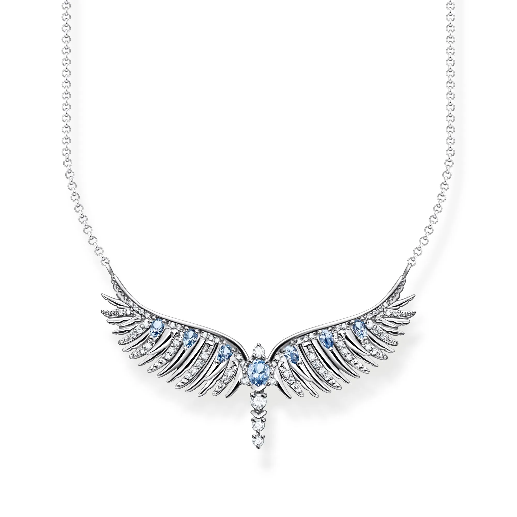 Thomas Sabo Schmuck Thomas Sabo Sterling Silber Phönix Flügel Blaue Steine Halskette