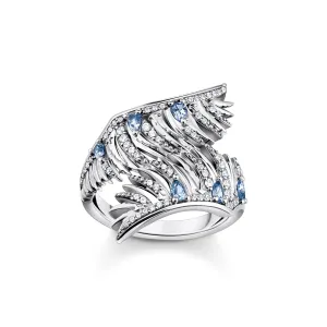 Thomas Sabo Schmuck Thomas Sabo Sterling Silber Phönix Flügel Blaue Steine Ring