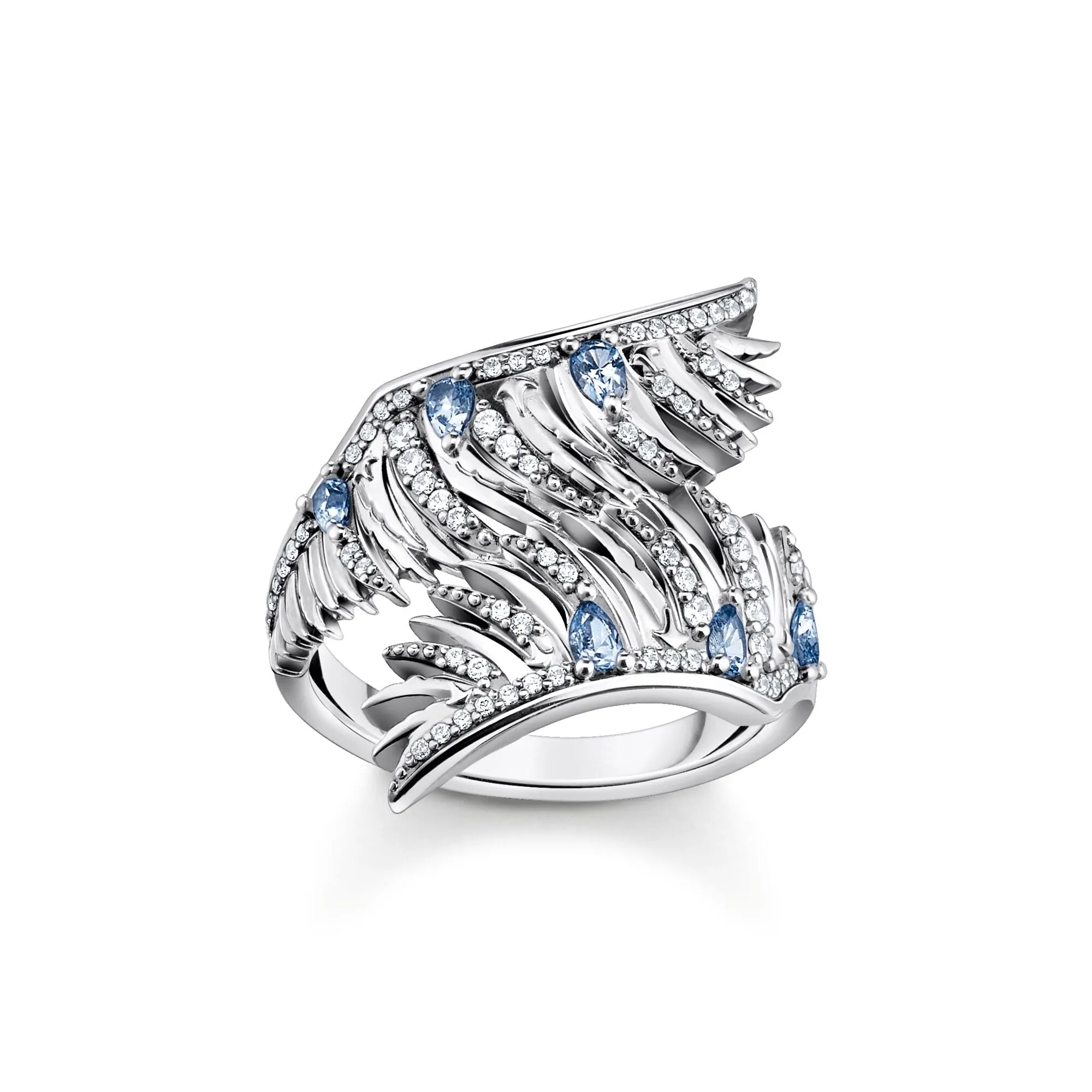 Thomas Sabo Schmuck Thomas Sabo Sterling Silber Phönix Flügel Blaue Steine Ring