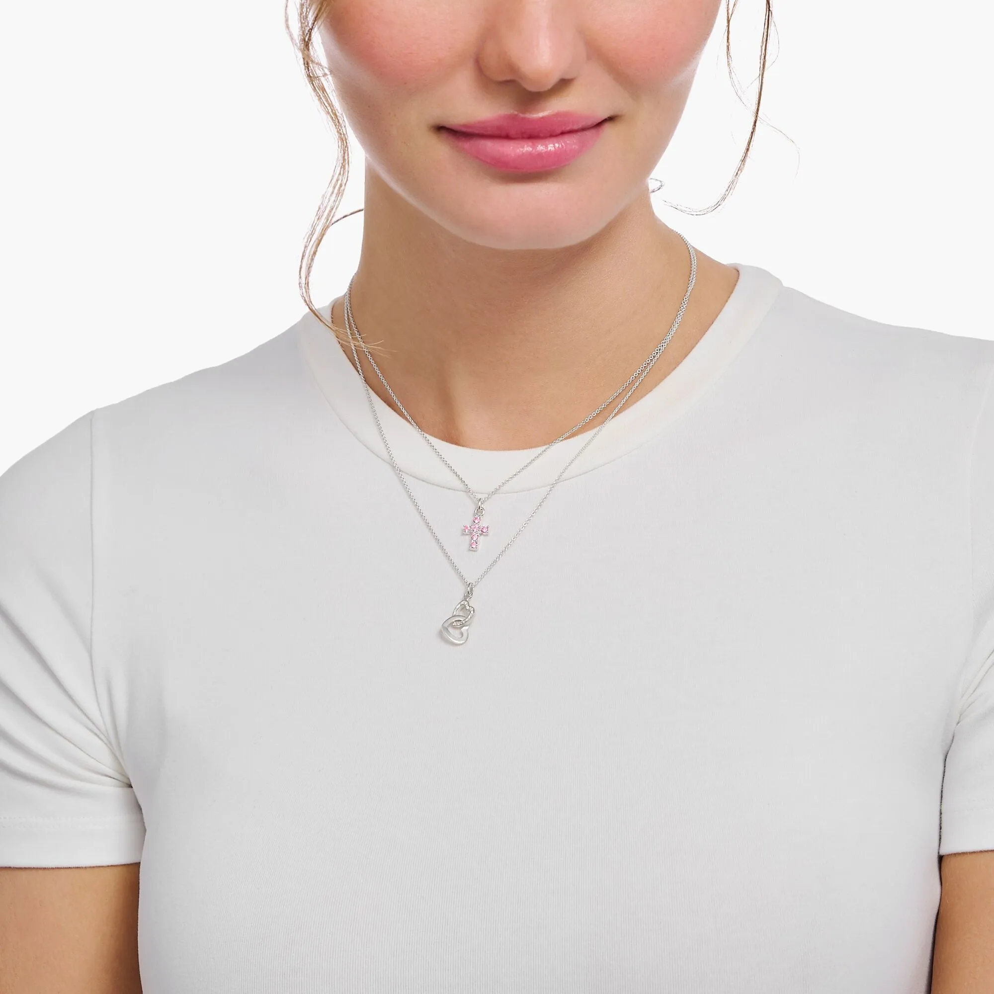 Thomas Sabo Schmuck Thomas Sabo Sterling Silber Roter Zirkonia Herz Halskette