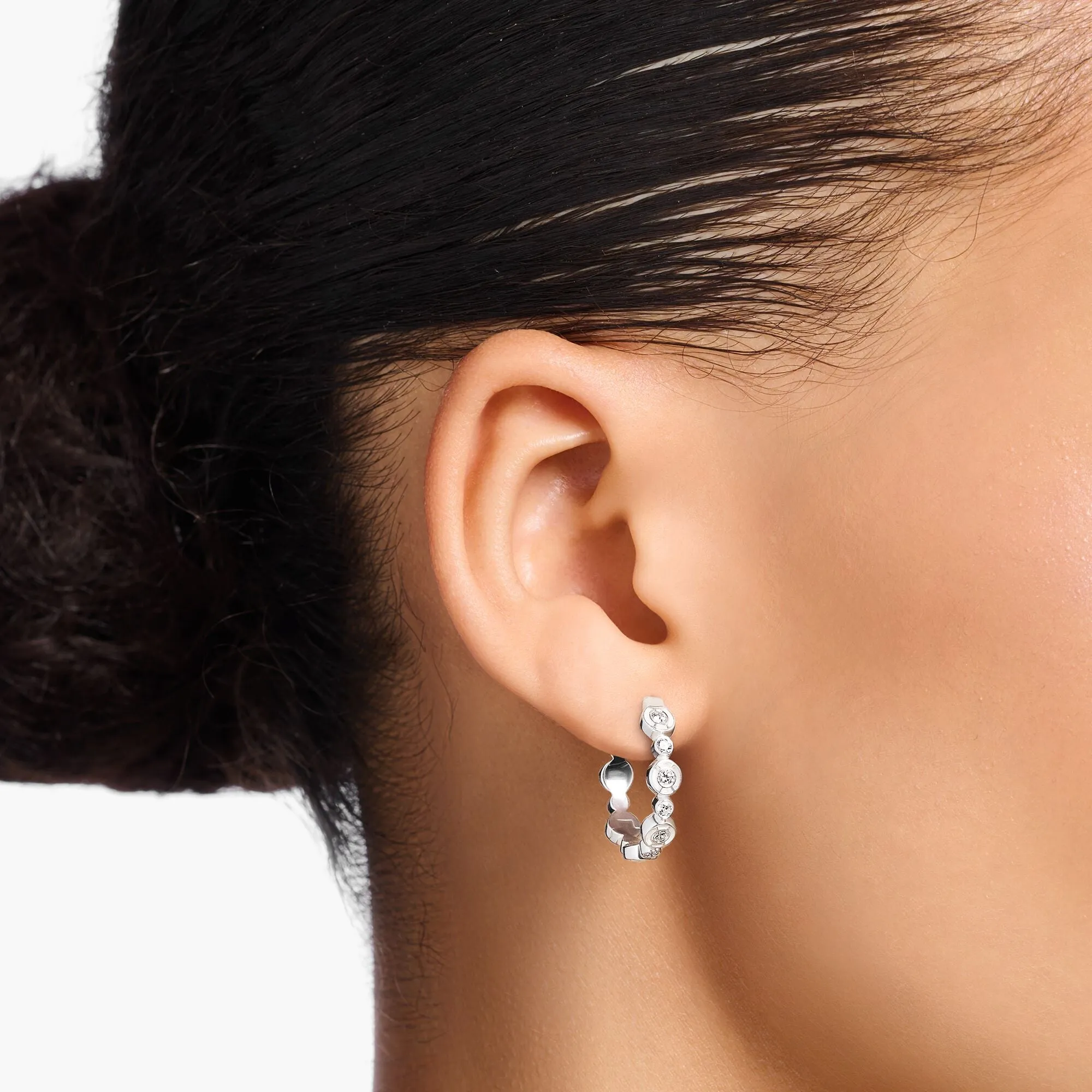 Thomas Sabo Schmuck Thomas Sabo Sterling Silber Weiße Steine Creolen