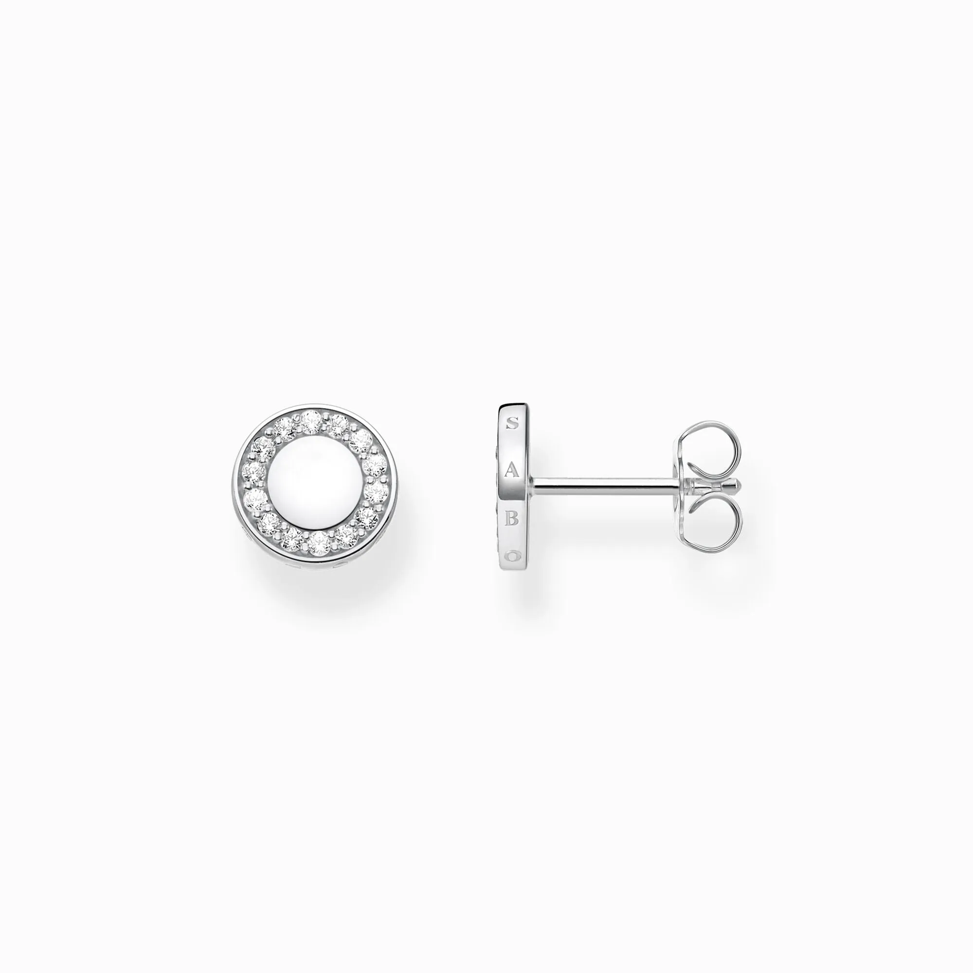 Thomas Sabo Schmuck Thomas Sabo Sterling Silber Weiße Steine Runde Stecker Ohrringe