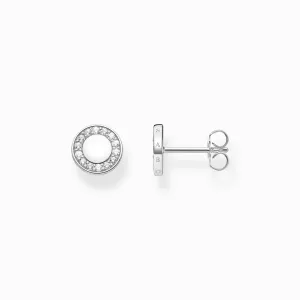 Thomas Sabo Schmuck Thomas Sabo Sterling Silber Weiße Steine Runde Stecker Ohrringe