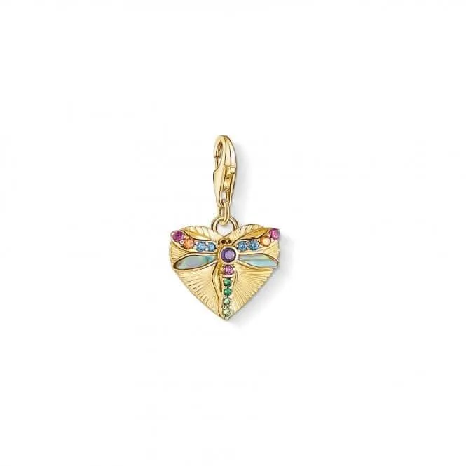 Thomas Sabo Mehrfarbiger Gold Libellen-Herz Anhänger 1810-295-7 Thomas Sabo Sammelbare Charms