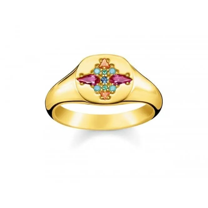 Thomas Sabo Paradise Gold Mehrstein Siegelring TR2231-996-7 Thomas Sabo Ringe