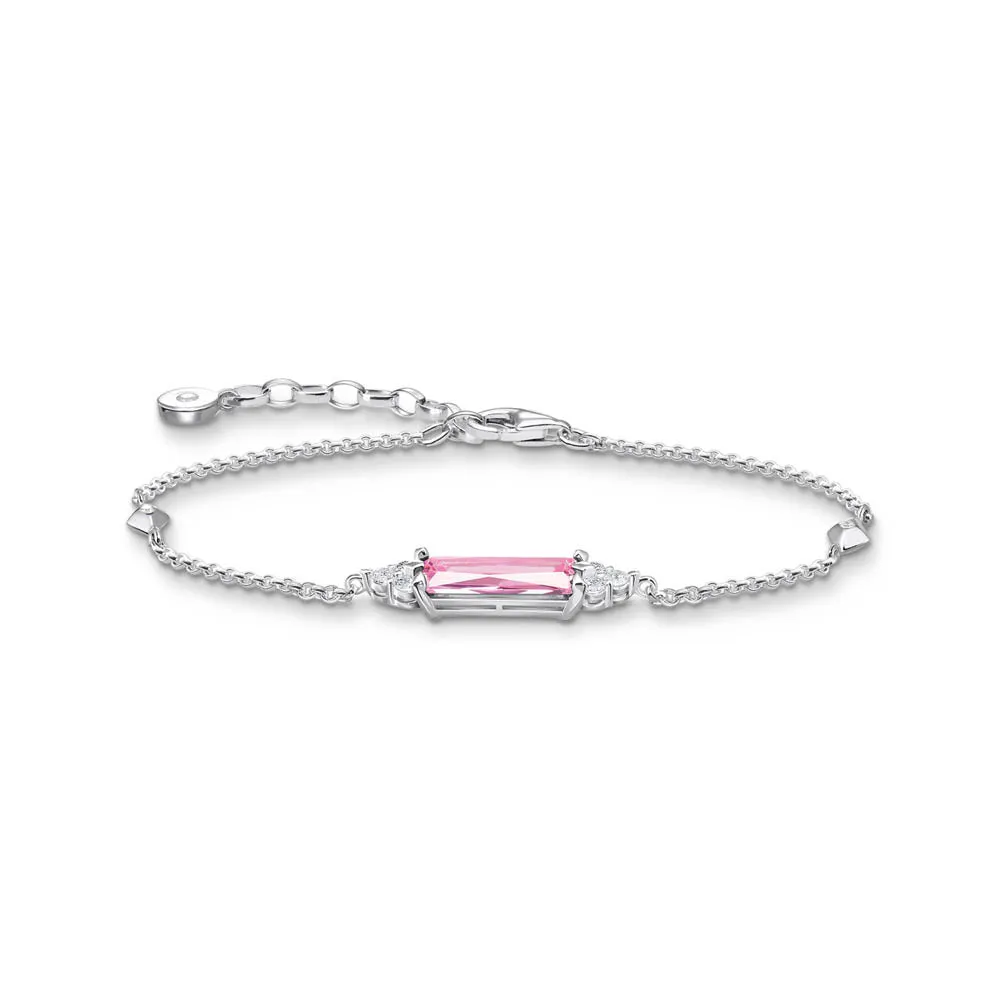Thomas Sabo Silberschmuck Thomas Sabo Sterling Silber Heritage Pink CZ Armband 16-19cm